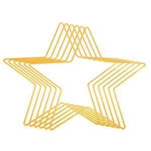 9,8" Länge Stern Traumfänger Ringe, 6Stk Metall Makramee Kranz Blumenring, Gold - Bild 1 von 6