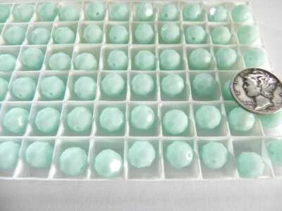 Mint Alabaster (8mm) Swarovski 5000 Faceted Round Crystal Beads (6 pieces) - Image 1 of 4