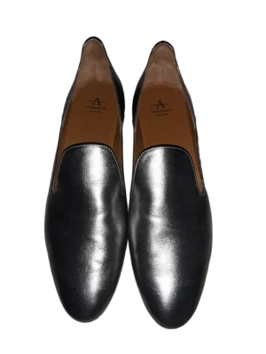 Мокасины Aquatalia Emmaline серебристые металлик кожа размер 12 новые без коробки - Изображение 1 из 4