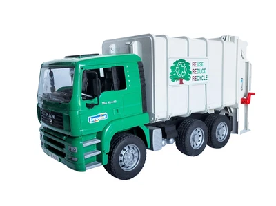 Bruder Man Rear Loading Recycling Truck TGA 41.4.40 Green Cab Made in Germany #3 - Image 1 of 4