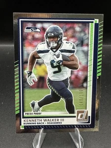 Donruss Kenneth Walker III/199 2025 prueba de prensa plata #187 Seattle Seahawks - Imagen 1 de 3