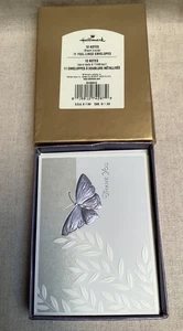Hallmark Thank You Cards Silver Embossed Butterfly Foil Lined Envelopes Lot of 8 - Picture 1 of 6