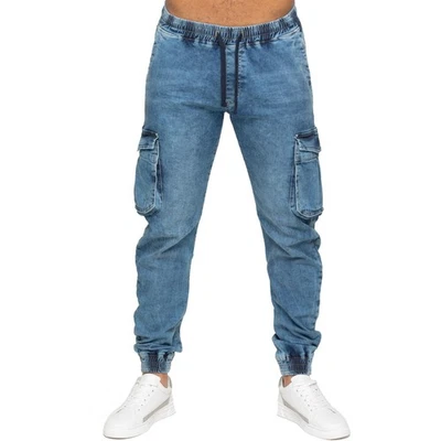 Enzo Jeans Mens Cargo Combat Joggers Casual Elasticated Work Pants - Image 1 of 4