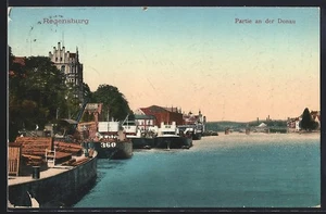 Regensburg, Ansichtskarte, Partie an der Donau - Picture 1 of 2