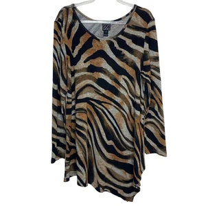Clara Sun Woo Damen Größe Medium Tigerstreifen Tiermotiv Tunika Top Shirt - Bild 1 von 8