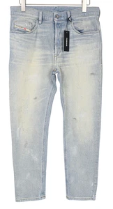 Jeans uomo DIESEL D-Eetar 081AK W32/L32 vestibilità carota blu denim elasticizzato invecchiato * - Foto 1 di 8