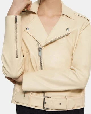 Chaqueta de moto de cuero Theory para mujer talla M $995 Foto 1 de 4