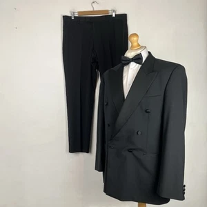 Marks and Spencer Esmoquin Traje de Cena Para Hombre Negro 42L Chaqueta 38W 31L Pantalones M&S - Imagen 1 de 20