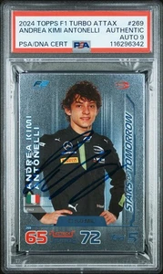 2024 Topps Turbo Attax F1 Andrea Kimi Antonelli Signed Rookie PSA MINT 9 AUTO RC - Picture 1 of 2