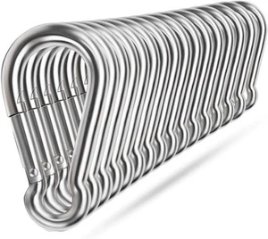 Spring Snap Hooks, 304 Stainless Steel Metal Clip Heavy Duty Rope M8, Silver - Picture 1 of 7