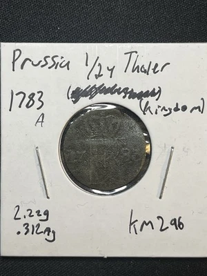 1783 German States - Prussia 1/24 Thaler Old Coin - Image 1 of 2