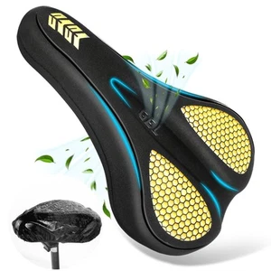 Cushion Padded Gel Bike Seat Cover for Women Men Comfort Bike Seat Cover for Pel - Picture 1 of 7