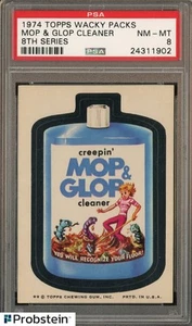 1974 Topps Wacky Packs Mop & Glop Cleaner N/A PSA 8 - Picture 1 of 2