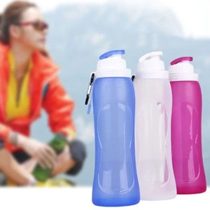 320/500ML Foldable Collapsible Water Bottle Silicone Leak-proof Reusable Travelღ - Picture 1 of 14