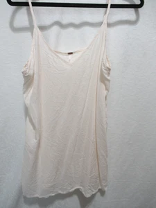 Free People Size Medium Long Off White Spaghetti Strap Camisole Tank - Picture 1 of 5