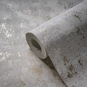 Papel pintado estructural gris efecto yeso papel pintado no tejido estructura de yeso patrón 10,05 x 0,53 m - Imagen 1 de 7
