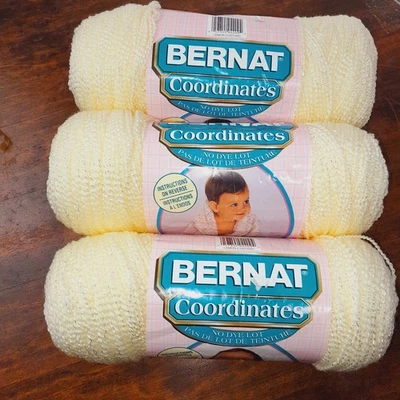 Пряжа Bernat Baby Coordinates Lemon Custard 6 унций помпадур акриловый нейлон лот из 3 - Изображение 1 из 4