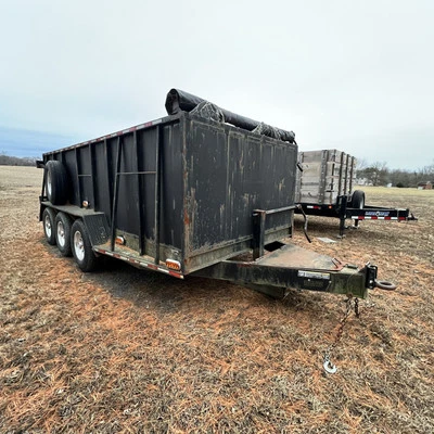 Remolque de acero con bolsa de 7’ por 16’ con ejes triples de 21.000 PBV Foto 1 de 4