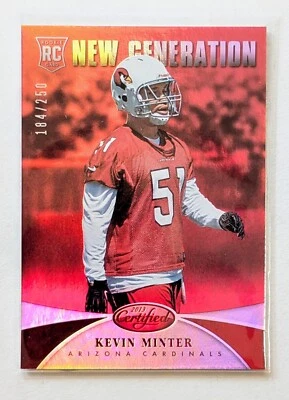 2013 Panini Certified Kevin Minter Mirror Red Foil /250 RC 253 Arizona Cardinals - Image 1 of 2