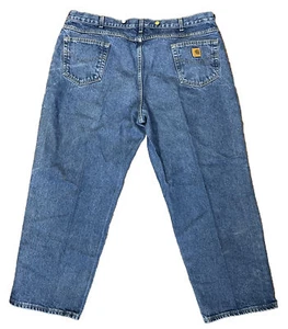 Vintage Carhartt blaue Jeans Hosenträger Knöpfe Herren Größe 46 x 32 lose Passform selten - Bild 1 von 8