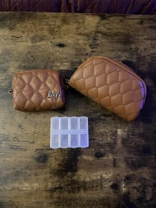 Lug Bobsled Eyeglass Case & Choo Choo Mini Pill Box Set Brown Leather NWOT - Picture 1 of 3