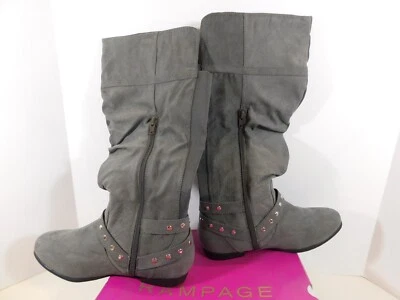 Botas Rampage Arnés Tachonado Elástico Espalda Sobre la Rodilla 7.5 M Gris Micro Foto 1 de 4
