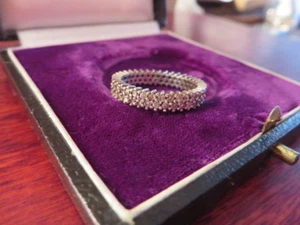 Hübscher 925 Silber Ring Zirkonia Wie Diamant Funkelnd Memoryring Zweireihig - Bild 1 von 6
