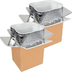 Double Insulated Carton with Foil Insulated Bag Liner Shipping Box - Picture 1 of 26