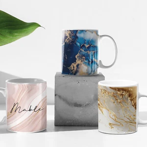 Marble Personalised Name Mug, Coffee & Tea Mug Gift Great For Secret Santa Work - Picture 1 of 9