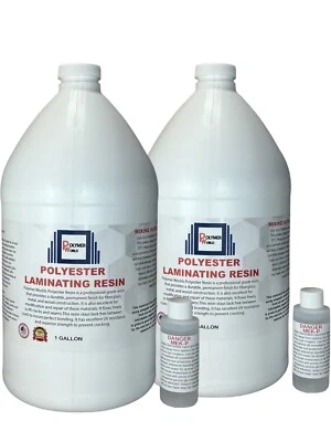 Polyester Resin 2 Gallons For Boats RV's Canoes Fiberglass Autos Surboards - Image 1 of 4