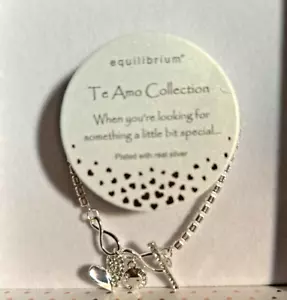 TE AMO COLLECTION BRACELET Plated with real Silver. Quartz crystals New - Picture 1 of 5
