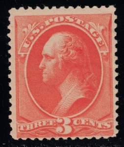 Francobollo Stati Uniti Scott # 214 Vermillion 3cent Washington: come nuovo OG H - Foto 1 di 2