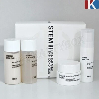 IOPE Stem III Signature 4-items Kit Softener Ampoule Emulsion Cream K-Beauty NEW - Image 1 of 4