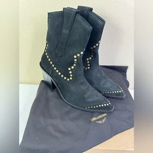 Zadig & Voltaire Cara Boots Studded High Suede Ankle New Size 10 US/Size 41 EU - Picture 1 of 10