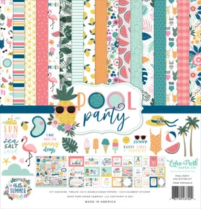 Echo Park Paper POOL PARTY 12x12 Scrapbook Cardstock Collection Kit - Picture 1 of 1
