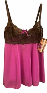 NWT COQUETTE DIVA BABYDOLL LINGERIE U/W Black LACE Bust Purple Body SZ-M - Picture 1 of 10