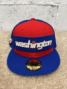 Washington Wizards Bullets New Era 59FIFTY Fitted Hat Red Blue NBA 75 Sz 7 1/4