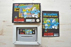 SNES - Die Schlümpfe reisen um die Welt - (OVP, mit Anleitung) - Bild 1 von 1