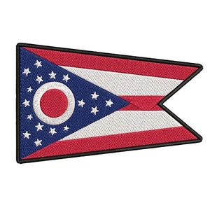 Ohio State Flag Patch Embroidered Iron-on Badge DIY Applique - Picture 1 of 12