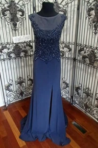 V1098/114  MARSONI M155 SZ 6 OR 10  CHARCOAL $51M8  BLACK TIE  FORMAL GOWN DRESS - Picture 1 of 11