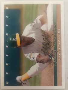 1993 Upper Deck Rickey Henderson #136 Baseball Card Oakland A’s Athletics HOF