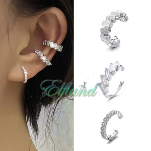 Ohrschmuck Ohrklemme Ohrclip Ear Cuff * Zirkonia Strass Bling Party * 3er Set - Bild 1 von 3