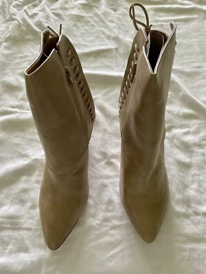 Nuevas Mujeres Parachoques Zapatos de Tacón Alto con Cordones Tobillo Imitación Cuero Tostado Botas  Foto 1 de 4