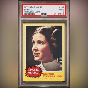 1977 Star Wars #152 Spirited Princess Leia PSA 9 FRESHLY GRADED ONLY 1 HIGHER - Bild 1 von 3