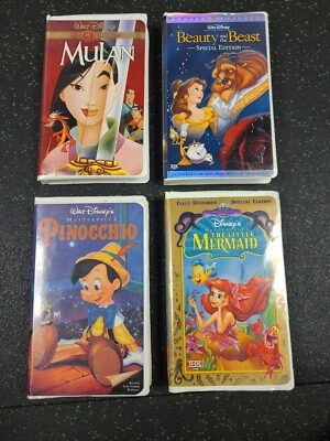 Walt Disney VHS 4 Pack - Beauty & Beast ; Little Mermaid ; Mulan ; Pinocchio  - Image 1 of 4