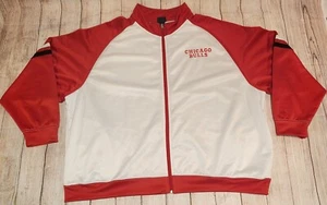 Vintage NBA Chicago Bulls White Track Jacket Full Zip Size 3XL - Picture 1 of 5