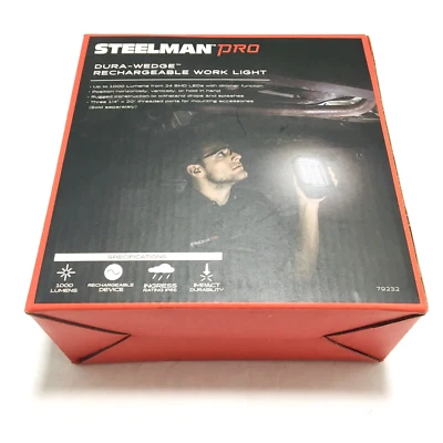 New Steelman Pro Dura-Wedge 1000 Lumen Mobile Rechargeable LED Work Light 79232 - Image 1 of 4