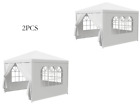 2X 10"x10" Canopy Party Wedding Tent Gazebo with 4 Side Walls Outdoor White