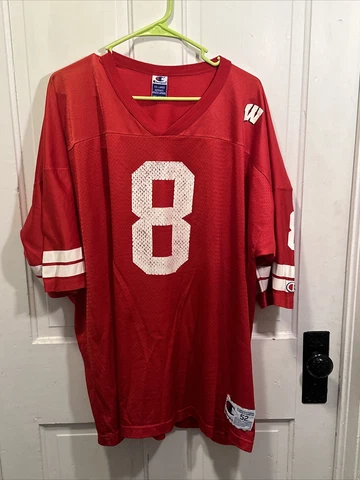 vintage Champion NCAA Jersey Wisconsin Badgers Football #8 Men’s Size 2-XL 52 Cover