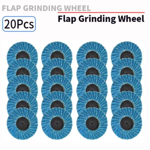 20Pcs 2'' R Type Roll Disc Wheels Sanding Grinding Wheel Flap 40/60/80/120 Grit - Foto 1 di 6